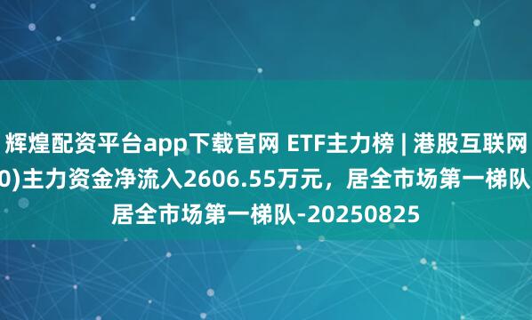 辉煌配资平台app下载官网 ETF主力榜 | 港股互联网ETF(513770)主力资金净流入2606.55万元，居全市场第一梯队-20250825